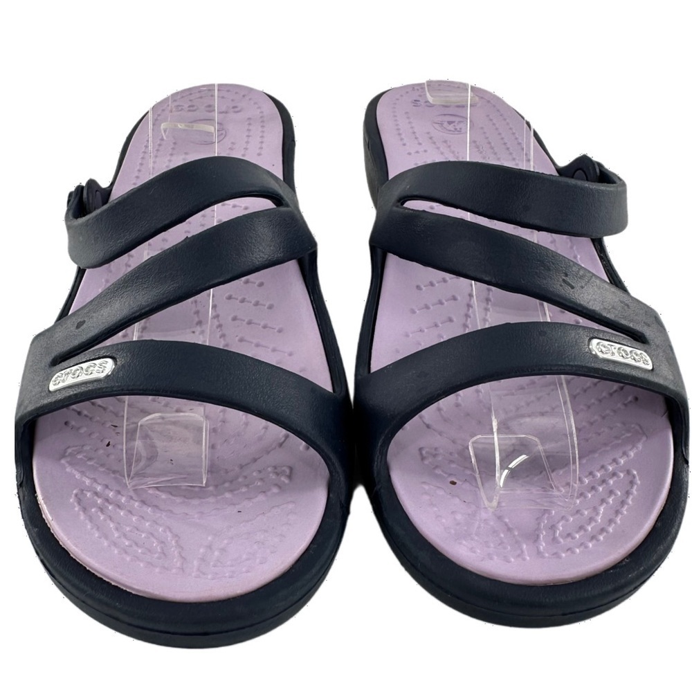 Crocs womens sandals size 6 blue purple outdoors water
slip on slides - Picture 3 of 13